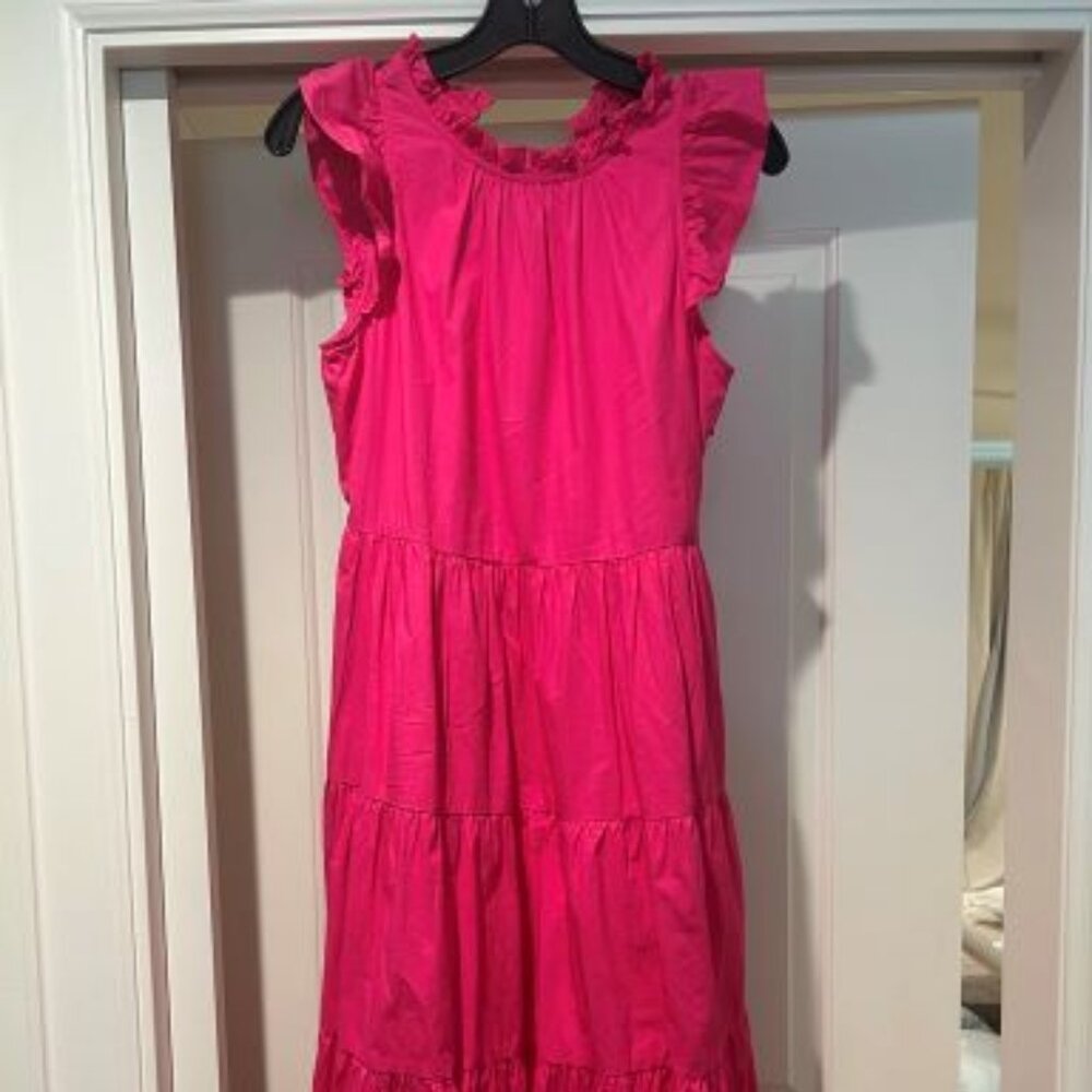 J.Crew Hot Pink tiered sleeveless Dress